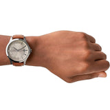 Armani Exchange Hampton AX2414 Men's Chronograph – Grey Dial with Classic Brown Leather Strap
