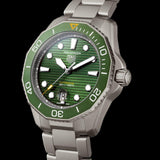 Tag Heuer Aquaracer Professional 300 Automatic Green Dial Silver Steel Strap Watch for Men - WBP208B.BF0631