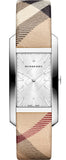 Burberry BU9406 The Pioneer Women’s Watch with Silver Dial & Haymarket Beige Leather Strap