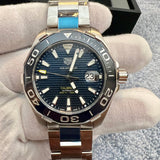 Tag Heuer Aquaracer Calibre 5 Blue Dial Silver Steel Strap Watch for Men - WAY201B.BA0927