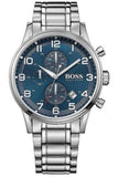 Hugo Boss 1513183 Aeroliner Men's Watch – Blue Dial & Silver Steel Bracelet