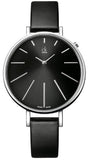 Calvin Klein Equal K3E231C1 Women's Watch with Black Dial & Black Leather Strap
