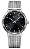 Calvin Klein K3W21121 Surround Quartz Men's Watch – Black Dial & Silver Mesh Bracelet