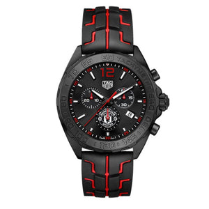 Tag Heuer Formula 1 Manchester United Limited Edition Black Dial Black & Red Rubber Strap Watch for Men - CAZ101J.FT8027