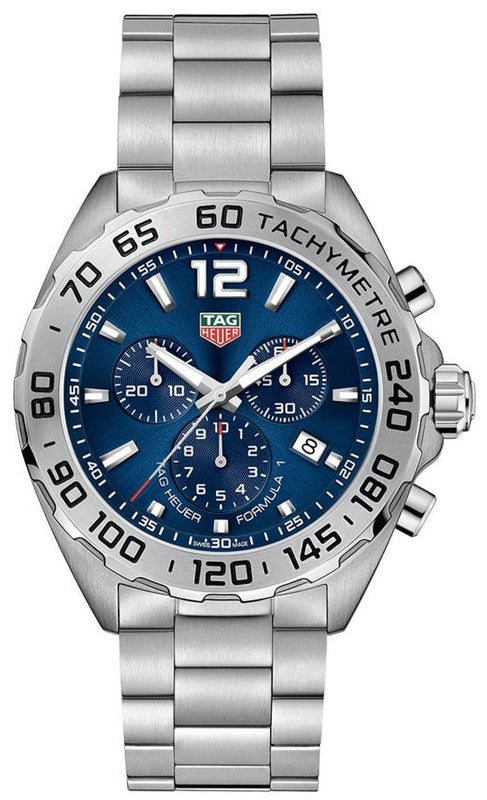 Tag Heuer Formula 1 Chronograph Blue Dial Silver Steel Strap Watch for Men - CAZ101K.BA0842