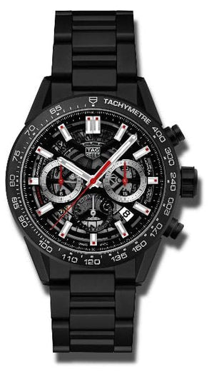 Tag Heuer Carrera Automatic Chronograph Black Dial Black Steel Strap Watch for Men - CBG2090.BH0661