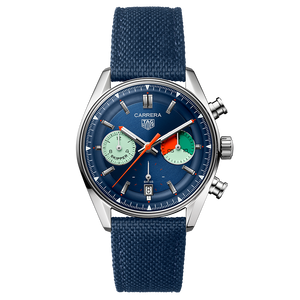 Tag Heuer Carrera Skipper Automatic Chronograph Blue Dial Blue Nylon Strap Watch for Men - CBS2213.FN6002