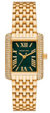 Michael Kors MK4742 Emery Pave Analog Quartz Women's Watch – Green Dial & Gold Steel Strap with Crystals