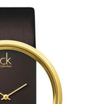 Calvin Klein Glam Transparent Dial Brown Leather Strap Watch for Women - K9423503