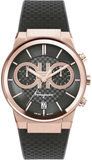 Salvatore Ferragamo SFME00721 Sapphire Chrono Men's Watch – Black Dial & Black Rubber Strap