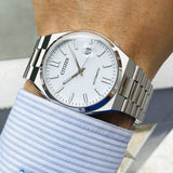 Citizen Tsuyosa NJ0150-81A Men's Automatic Watch – White Dial with Silver Steel Strap
