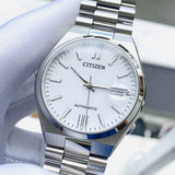 Citizen Tsuyosa NJ0150-81A Men's Automatic Watch – White Dial with Silver Steel Strap