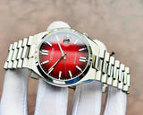 Citizen Tsuyosa NJ0150-56W Men's Automatic Watch – Red Dial with Silver Steel Strap