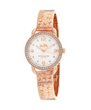 Coach Delancey White Dial Rose Gold Steel Strap Watch for Women - 14502355