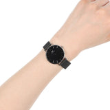 Daniel Wellington DW00100245 Petite Ashfield Women’s Watch – Black Dial with Black Mesh Strap