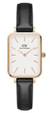 Daniel Wellington DW00100434 Quadro Women's Watch – White Dial & Black Leather Strap