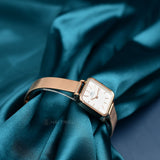 Daniel Wellington DW00100517 Quadro Studio Women's Watch – White Dial & Rose Gold Mesh Strap