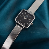 Daniel Wellington Quadro Studio Black Dial Silver Stailess Steel Watch For Women - DW00100522