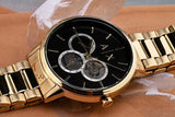 Armani Exchange Cayde AX2747 Men's Chronograph Watch – Black Dial with Gold-Tone Stainless Steel Strap