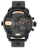 Diesel DZ7291 Little Daddy Chronograph Men's Watch – Black Dial & Black Leather Strap