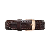Daniel Wellington Classic York Black Dial Brown Leather Strap Watch For Women - DW00100140