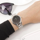 Daniel Wellington DW00100204 Iconic Link Women’s Watch – Black Dial with Silver Steel Bracelet