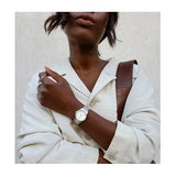 Daniel Wellington DW00100205 Iconic Link Women's Watch – White Dial with Silver Stainless Steel Strap