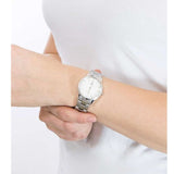 Daniel Wellington DW00100205 Iconic Link Women's Watch – White Dial with Silver Stainless Steel Strap