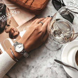 Daniel Wellington DW00100205 Iconic Link Women's Watch – White Dial with Silver Stainless Steel Strap