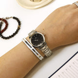 Daniel Wellington DW00100206 Iconic Link Women’s Watch – Black Dial with Silver Stainless Steel Strap
