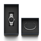 Daniel Wellington DW00100208 Iconic Link Women’s Watch – Black Dial with Silver Stainless Steel Strap