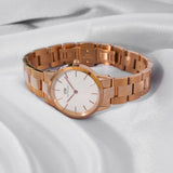 Daniel Wellington DW00100211 Iconic Link Women’s Watch – White Dial with Rose Gold Stainless Steel Strap