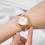 Daniel Wellington DW00100211 Iconic Link Women’s Watch – White Dial with Rose Gold Stainless Steel Strap