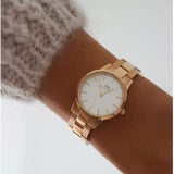 Daniel Wellington DW00100211 Iconic Link Women’s Watch – White Dial with Rose Gold Stainless Steel Strap