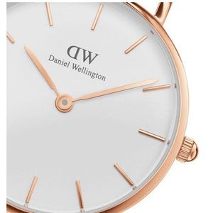 Daniel Wellington Classic Petite York White Dial Brown Leather Strap Watch For Women - DW00100176