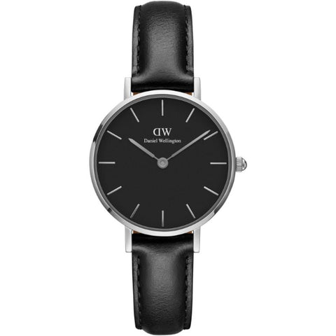 Daniel Wellington Classic Petite Reading Black Dial Black Leather Strap Watch For Women - DW00100235