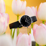 Daniel Wellington DW00100246 Petite Ashfield Women’s Watch – Black Dial with Black Mesh Strap