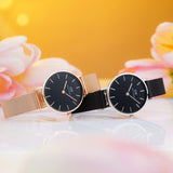 Daniel Wellington DW00100246 Petite Ashfield Women’s Watch – Black Dial with Black Mesh Strap