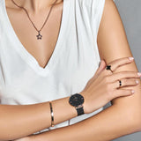 Daniel Wellington DW00100307 Petite Ashfield Women’s Watch – Black Dial with Matte Black Mesh Strap