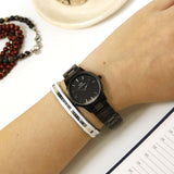 Daniel Wellington Iconic Link DW00100414 Women's Watch – Ceramic Black Dial with Black Steel Strap