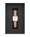 Daniel Wellington DW00100517 Quadro Studio Women's Watch – White Dial & Rose Gold Mesh Strap