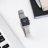 Daniel Wellington DW00100522 Quadro Studio Women's Watch – Black Dial & Silver Mesh Strap