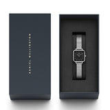 Daniel Wellington DW00100522 Quadro Studio Women's Watch – Black Dial & Silver Mesh Strap