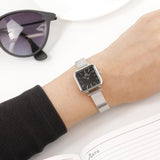 Daniel Wellington DW00100522 Quadro Studio Women's Watch – Black Dial & Silver Mesh Strap