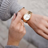 Daniel Wellington DW00100209 Iconic Link Women’s Watch – White Dial with Rose Gold Steel Bracelet