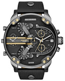 Diesel DZ7348 Mr. Daddy 2.0 Chronograph Men's Watch – Black Dial & Black Leather Strap