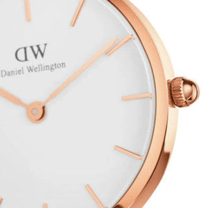 Daniel Wellington Petite Canterbury White Dial Three Tone Nylon Strap Watch For Women - DW00100357