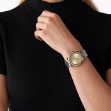 Michael Kors Lennox Three-Hand Gold Dial Two Tone Steel Strap Watch For Women  - MK6988