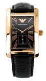 Emporio Armani AR0168 Classic Men's Watch – Black Dial & Black Leather Strap