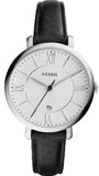 Fossil ES3972 Jacqueline Women’s Watch – White Dial with Black Leather Strap
